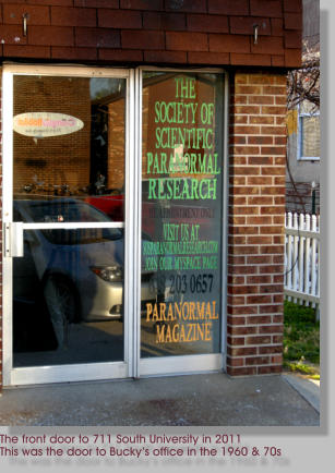 The front door to 711 South University in 2011  This was the door to Bucky’s office in the 1960 & 70s
